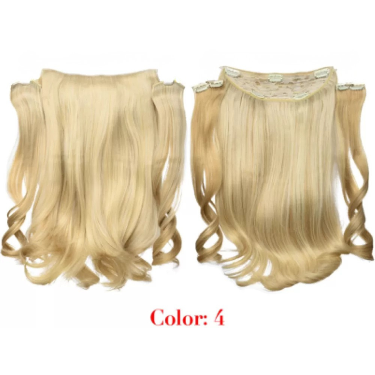 Τρέσα Συνθετική HD Κυματιστή με Κλιπ 3 Κομμάτια 45cm 185g Ξανθό Πολύ Ανοιχτό Παστέλ #4