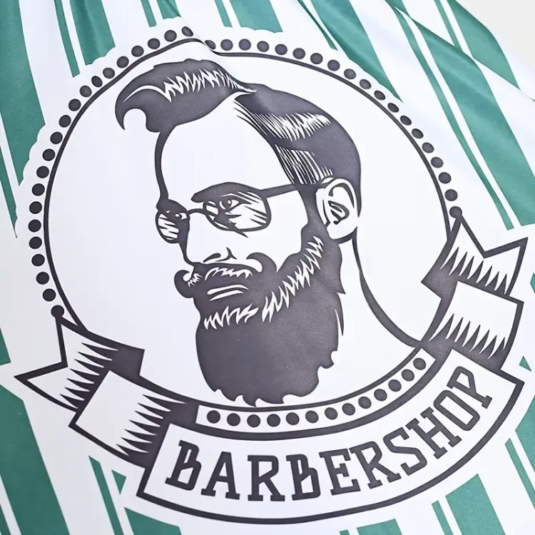 Επαγγελματική Μπέρτα Κουρέματος Barber Ριγέ Πράσινο 150cm x 135cm