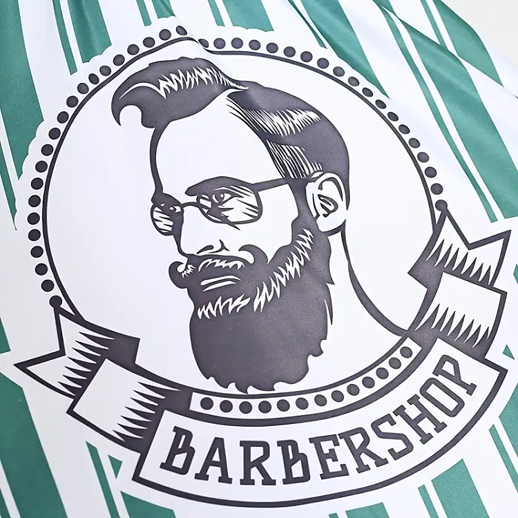 Professioneller Barber-Umhang –  Grun Gestreift 150cm x 135cm