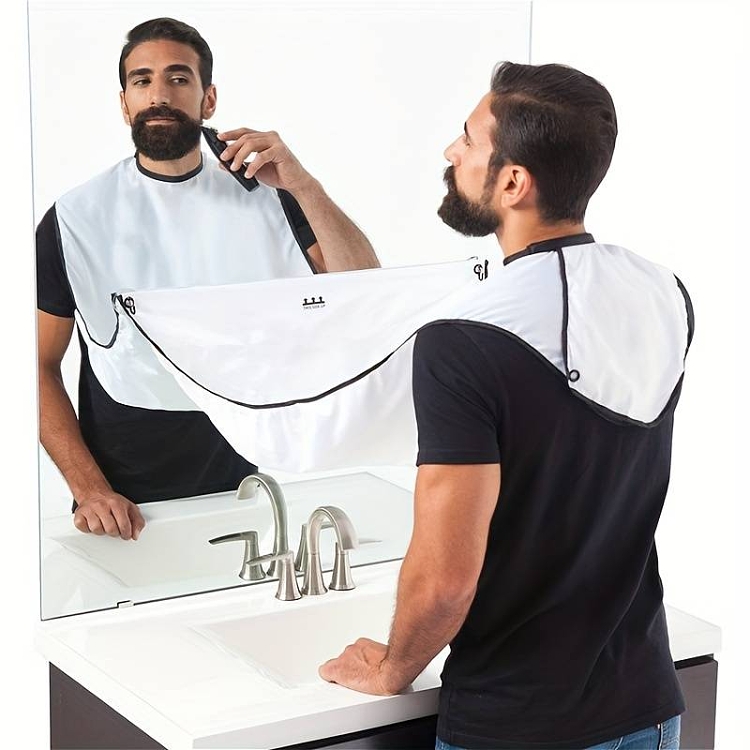 Shaving Apron with Suction Cups White