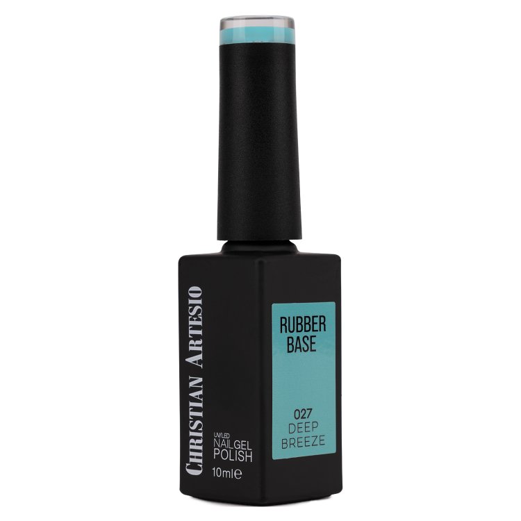Ημιμόνιμο Βερνίκι Rubber Base Deep Breeze No 027 Τιρκουάζ 10ml