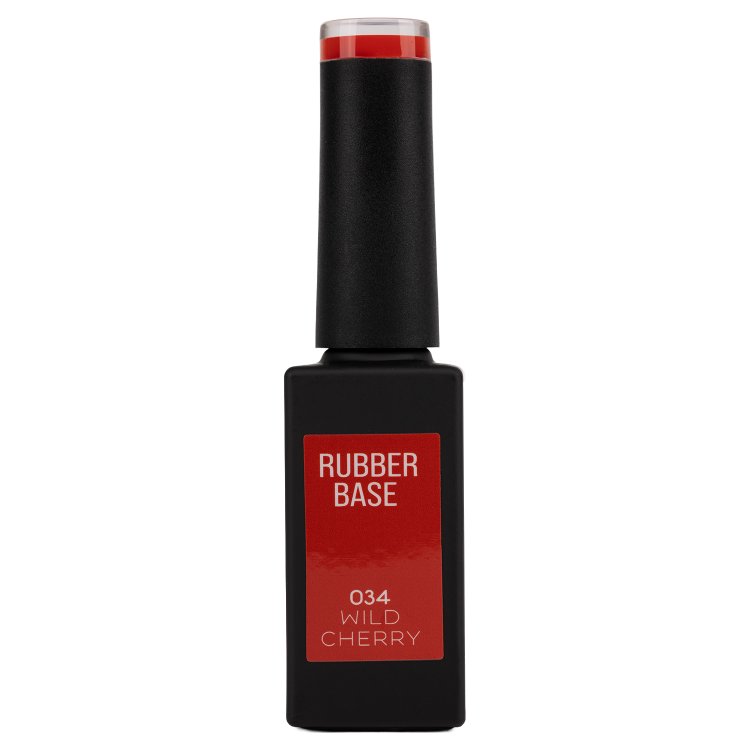 Ημιμόνιμο Βερνίκι Rubber Base Wild Cherry No 034 Κόκκινο 10ml