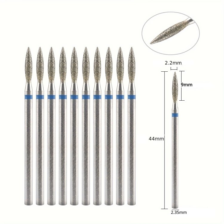Diamond Nail Drill Bit Flame 2.2mm (M) Set of 10pcs