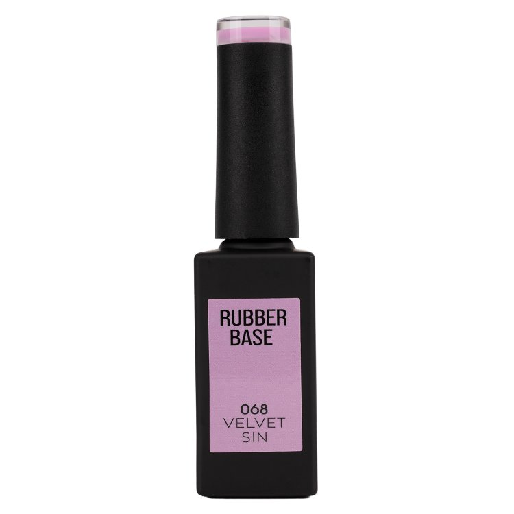 Ημιμόνιμο Βερνίκι Rubber Base Velvet Sin No 068 Ροζ Λιλά 10ml
