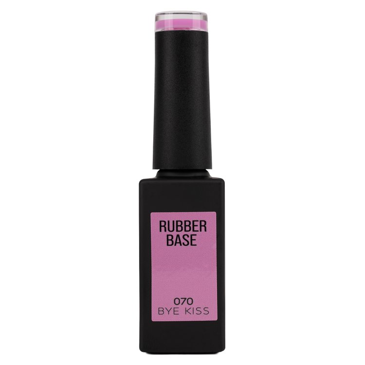 Ημιμόνιμο Βερνίκι Rubber Base Bye Kiss No 070 Ροζ Μωβ 10ml