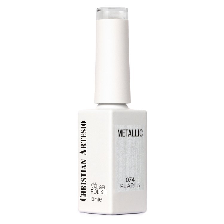 Gel Nail Polish No 074 Pearls White Metallic Pearl 10ml - Christian Artesio