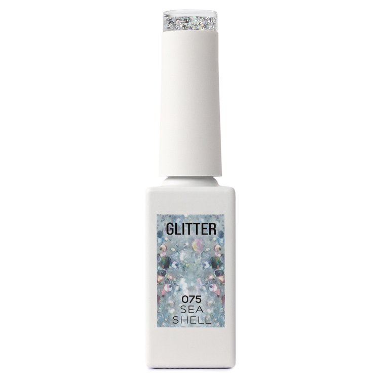 Gel Nail Polish No 075 Sea Shell Silver Sequin Glitter 10ml - Christian Artesio