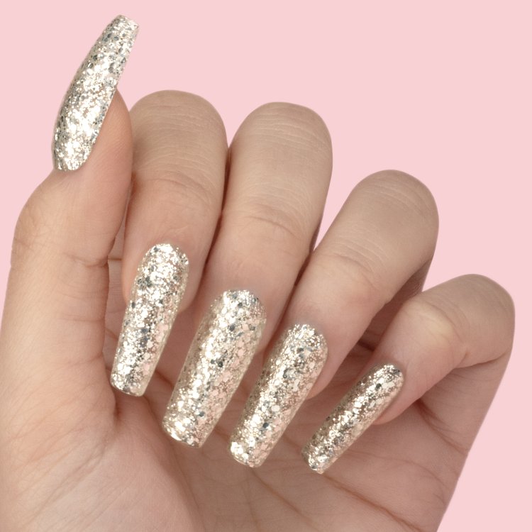 Ημιμόνιμο Βερνίκι Νυχιών Νο 076 Glimmer Gala Λευκόχρυσο Glitter Παγιέτα 10ml - Christian Artesio