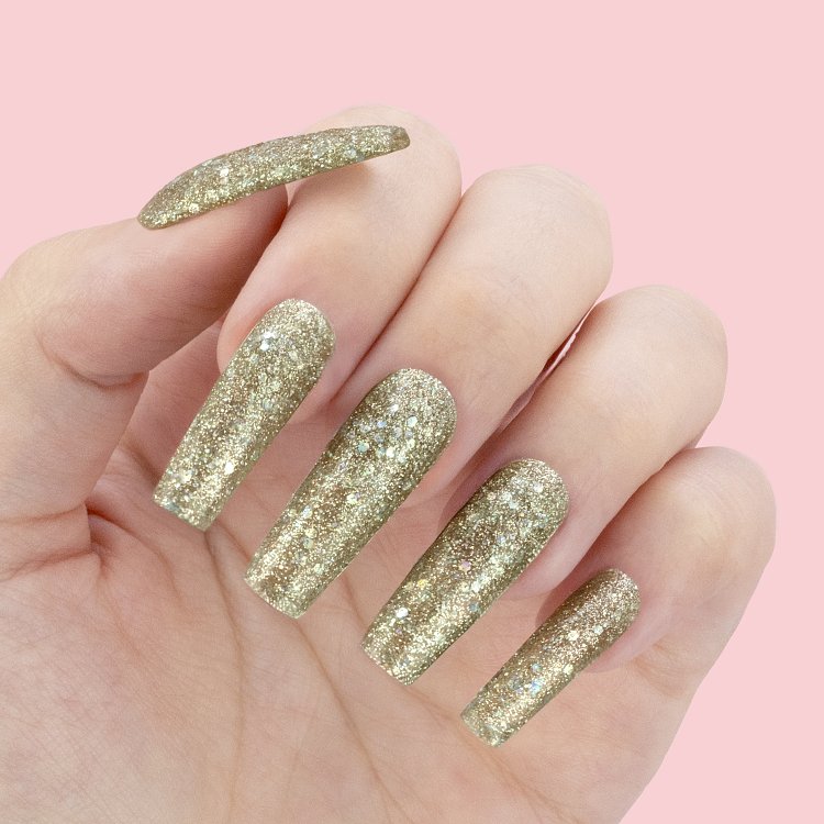 UV Nagellack No 077 Champagner Gold Pailletten-Glitzer 10ml – Christian Artesio