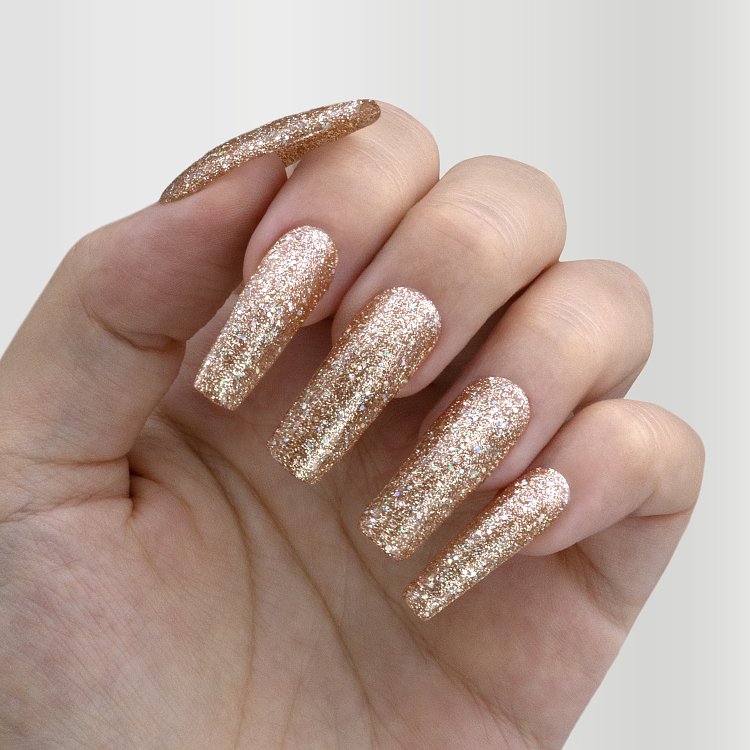 Gel Nail Polish No 078 Rose Gold Sequin Glitter 10ml - Christian Artesio