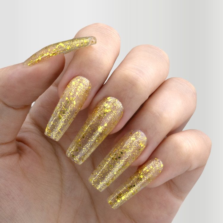 Ημιμόνιμο Βερνίκι Νυχιών Νο 079 Χρυσό Glitter Παγιέτα 10ml