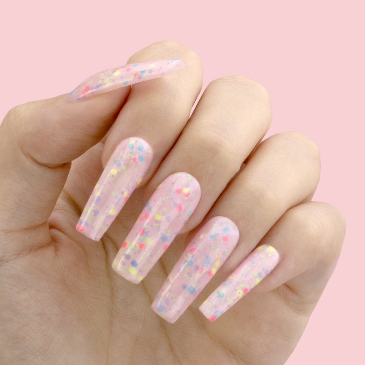 Ημιμόνιμο Βερνίκι Νυχιών Νο 080 Ροζ Πολύχρωμη Παγιέτα Flakes 10ml - Christian Artesio