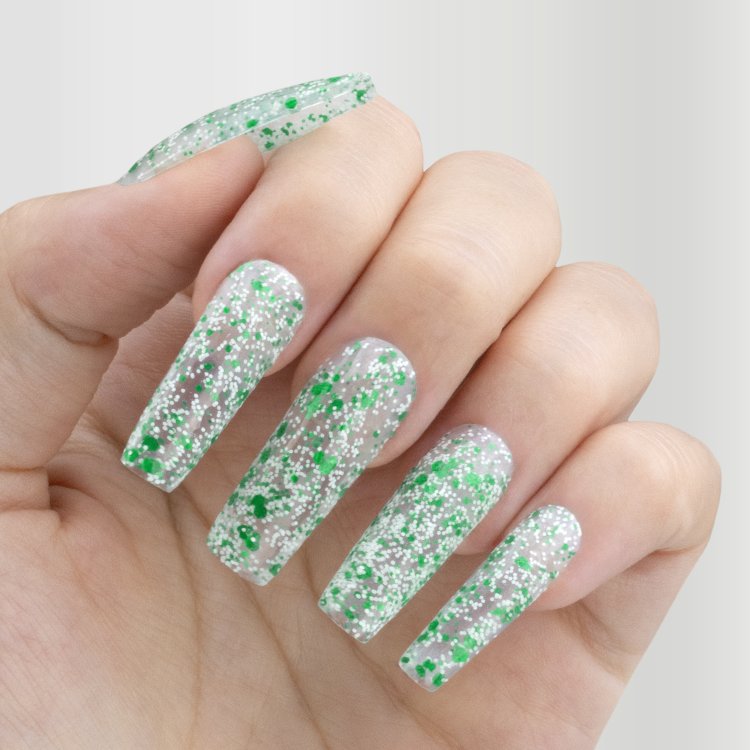 Ημιμόνιμο Βερνίκι Νυχιών Νο 084 Λευκό Πράσινο Παγιέτα Flakes 10ml - Christian Artesio