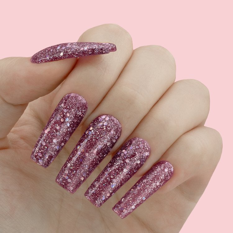 Gel Nail Polish No 087 Sheer Purple Glitter Sequin 10ml - Christian Artesio