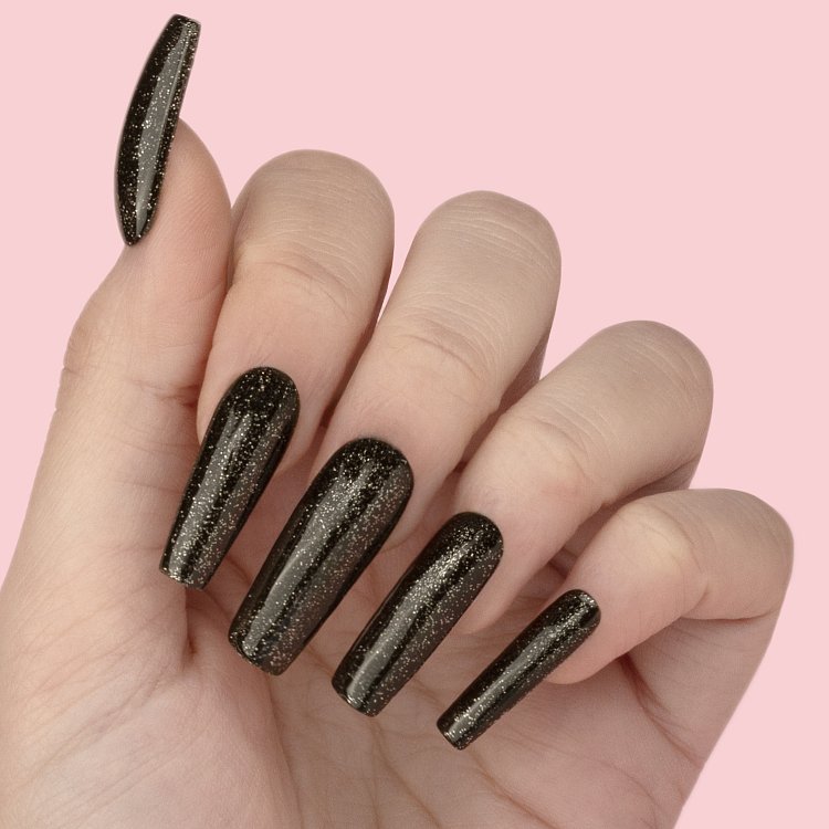 Gel Nail Polish No 092 Black Gold Fine Glitter 10ml - Christian Artesio