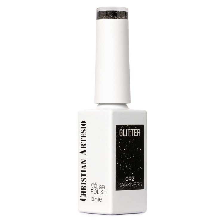 Gel Nail Polish No 092 Black Gold Fine Glitter 10ml - Christian Artesio