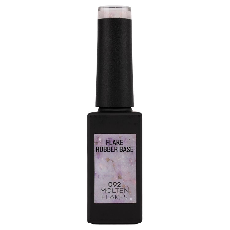 Ημιμόνιμο Βερνίκι Rubber Base Molten Flakes No 092 Γαλακτερό Παγιέτα Flakes 10ml