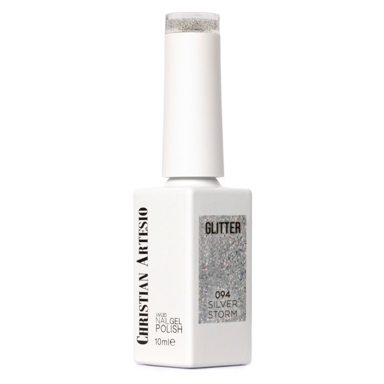 Ημιμόνιμο Βερνίκι Νυχιών Νο 094 Ασημί Ιριδίζον Glitter 10ml - Christian Artesio