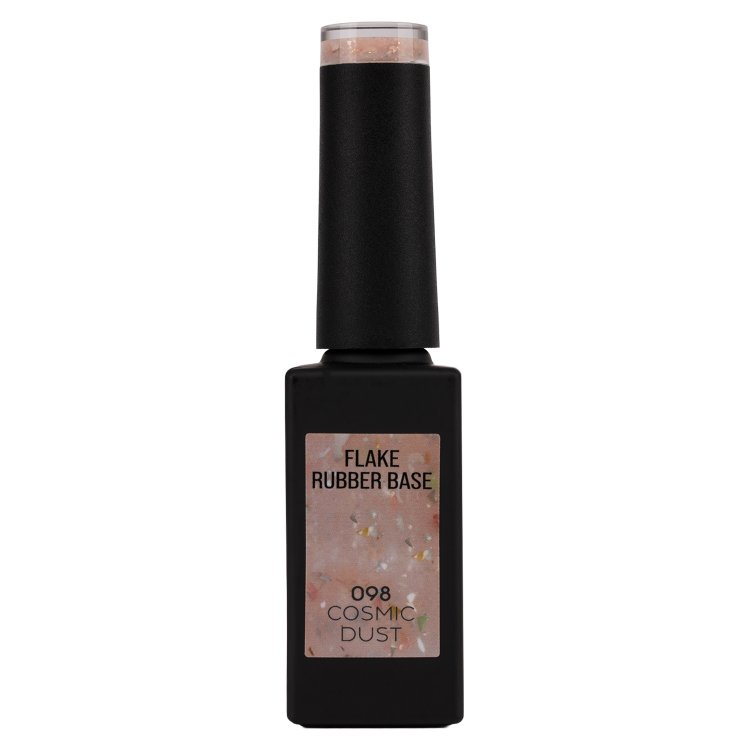 Ημιμόνιμο Βερνίκι Rubber Base Cosmic Dust No 098 Nude Παγιέτα Flakes 10ml