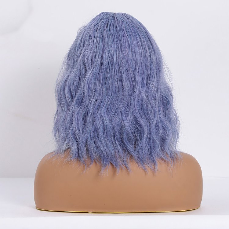 Περούκα Συνθετική Λιλά Καρέ Κυματιστή