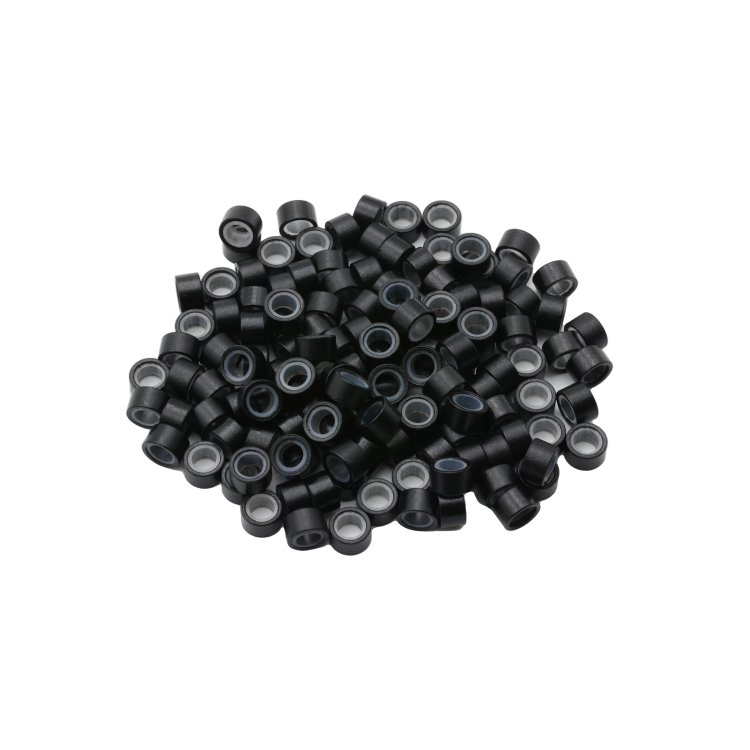 Micro Rings με Σιλικόνη Μαύρο 100τμχ