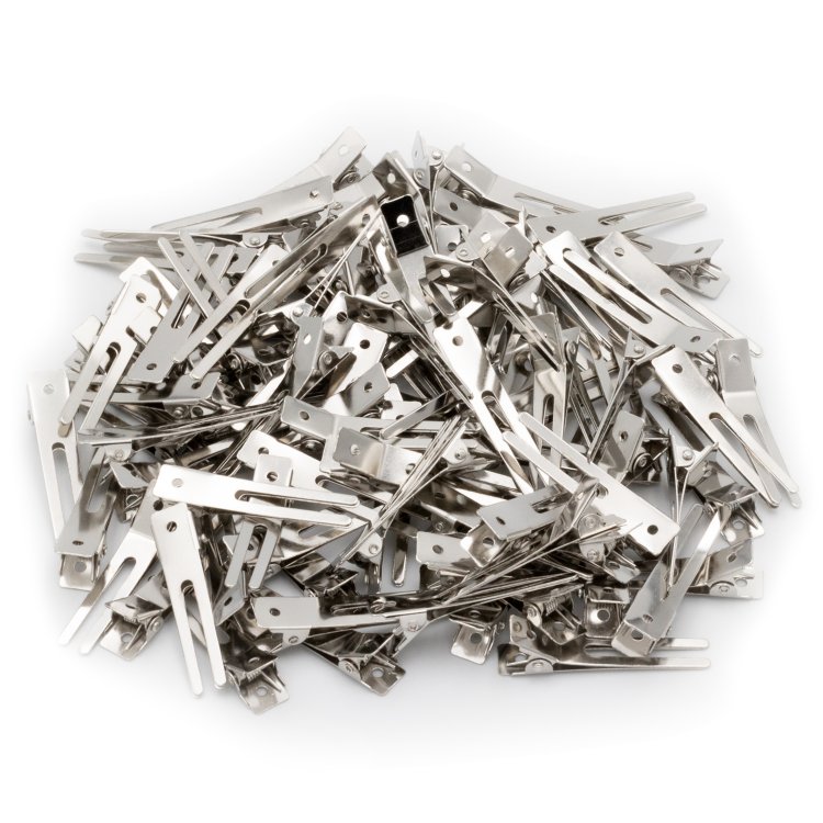 Μεταλλικά Διπλά Κλιπ Ασημί 100τμχ