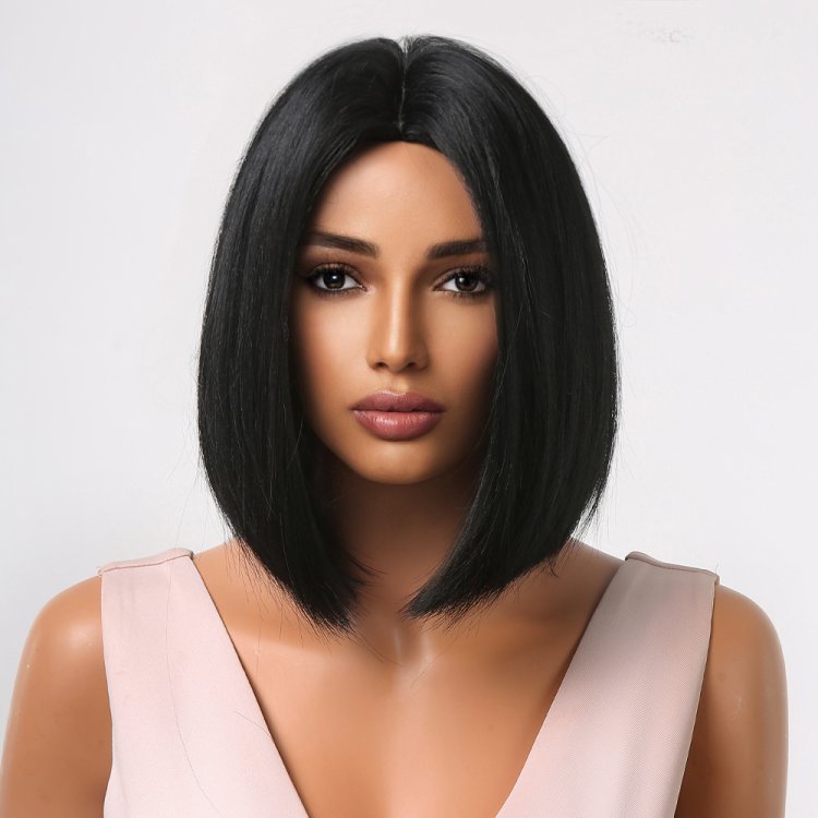 Περούκα Συνθετική Μαύρη Ίσια Καρέ