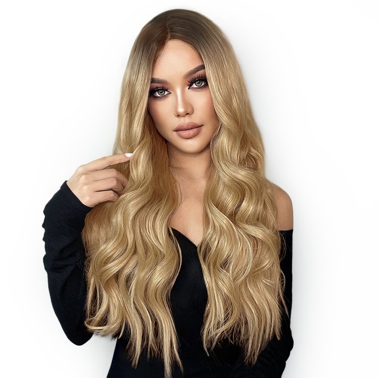 Περούκα Συνθετική Ξανθιά Όμπρε Μακριά Κυματιστή