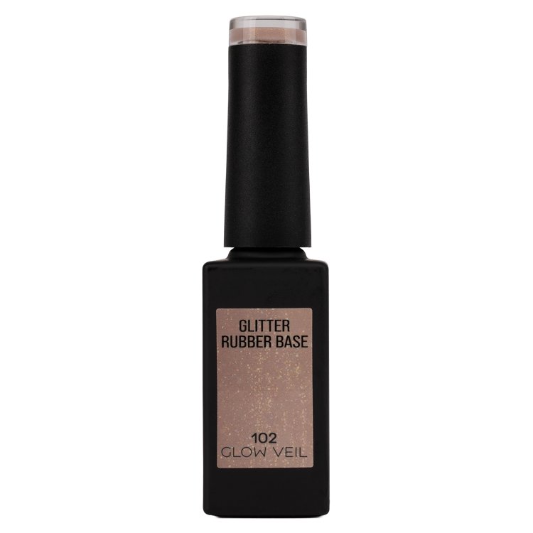Ημιμόνιμο Βερνίκι Rubber Base Glow Veil No 102 Nude Glitter 10ml