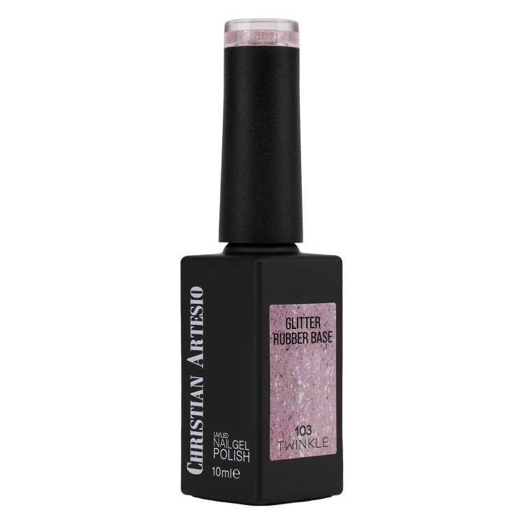 Ημιμόνιμο Βερνίκι Rubber Base Twinkle No 103 Λιλά Glitter 10ml