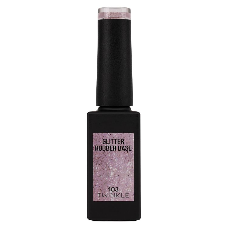 Ημιμόνιμο Βερνίκι Rubber Base Twinkle No 103 Λιλά Glitter 10ml
