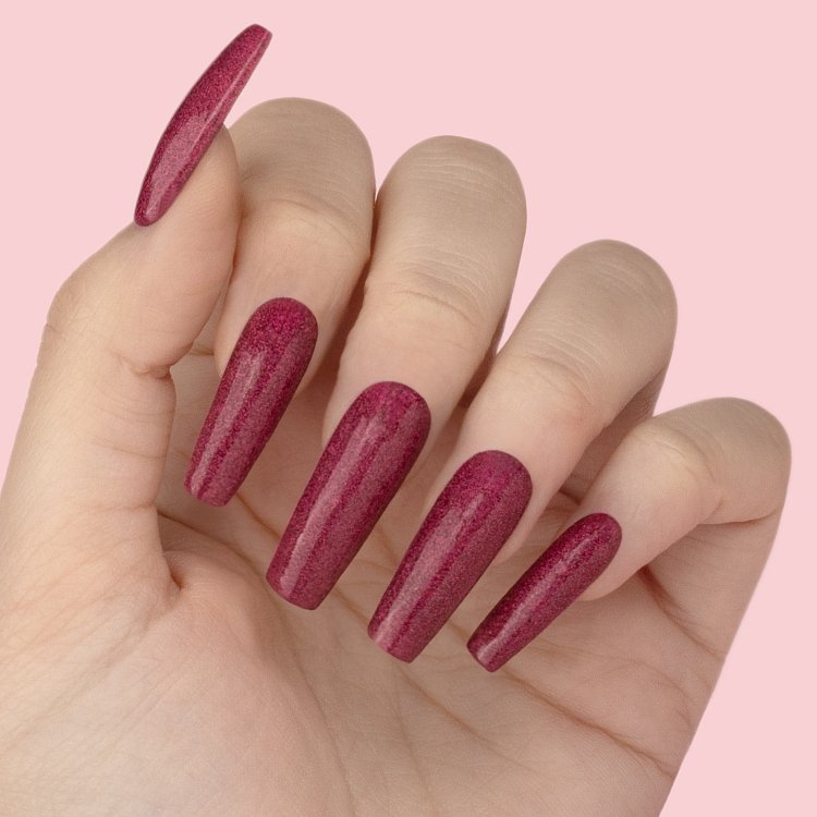 Gel Nail Polish No 105 Burgundy Iridescent Glitter 10ml – Christian Artesio