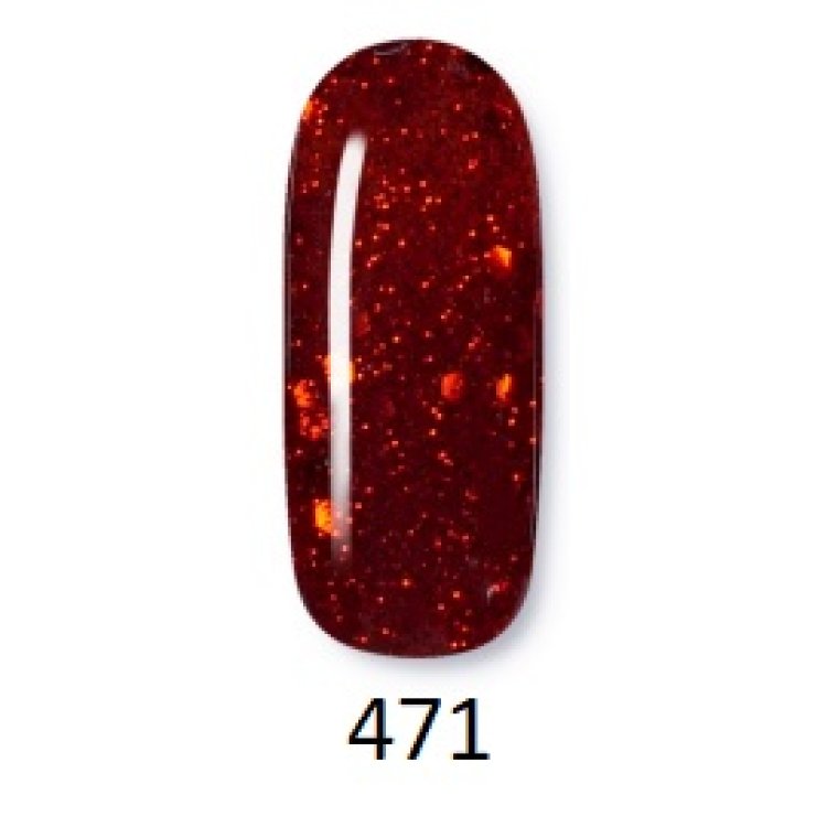 Ημιμόνιμο Βερνίκι Νυχιών Media Νο 471 Κοκκινο Glitter Παγιετα 10ml