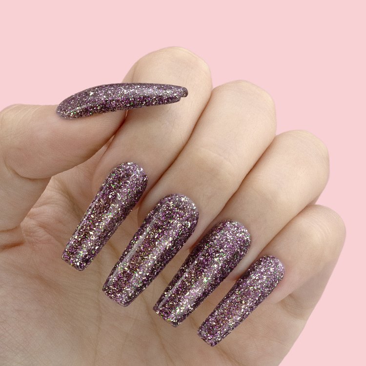 Nail Gel Polish No 166 Purple Glitter 10ml