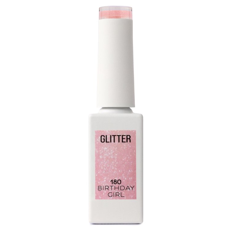 Nail Gel Polish Birthday Girl No 180 Pink Glitter 10ml