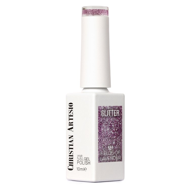 Nail Gel Polish Fields of Lavender No 181 Purple Glitter 10ml