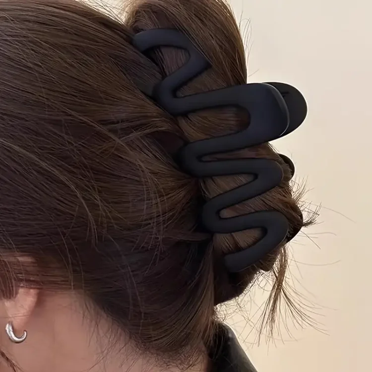Κλάμερ Μαλλιών Μεγάλο Μαύρο 10,5 εκ. – Ματ Απόχρωση, Μοντέρνο Μίνιμαλ Design, Για Πυκνά & Λεπτά Μαλλιά