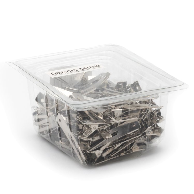 Μεταλλικά Διπλά Κλιπ Ασημί 100τμχ