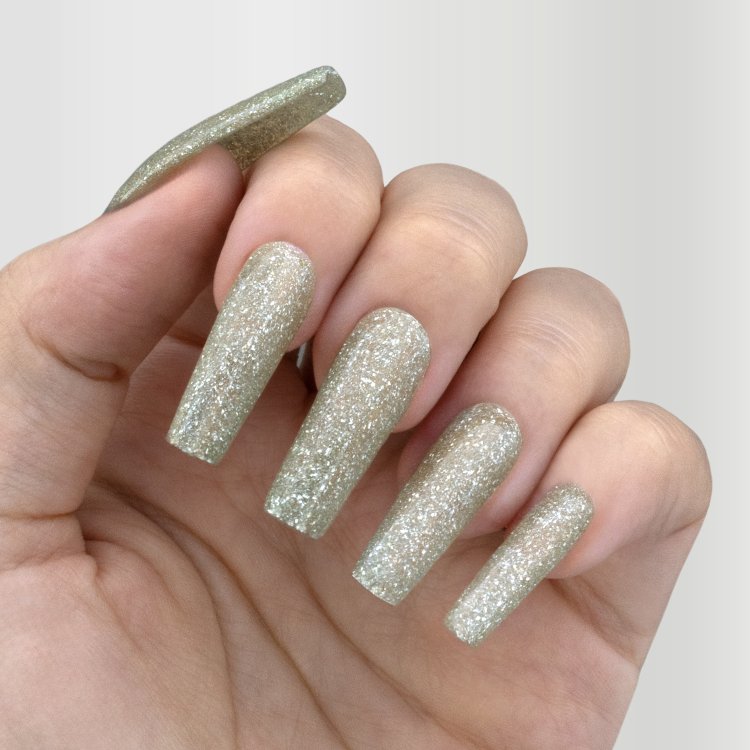 Ημιμόνιμο Βερνίκι Νυχιών Νο 195 Ασημί - Χρυσό Glitter 10ml