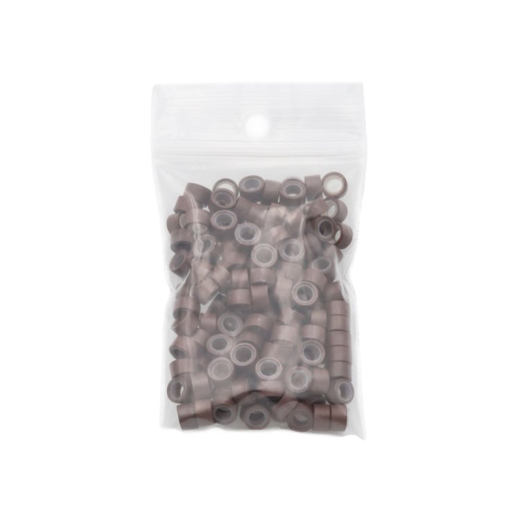 Micro Rings με Σιλικόνη Καστανό 100τμχ