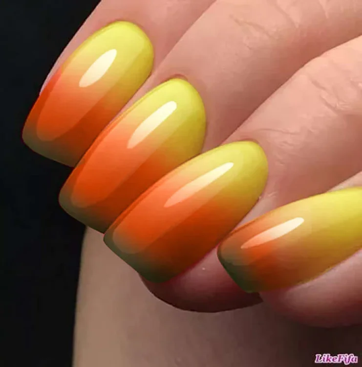 Θερμική Σκόνη Νυχιών Κίτρινο-Πορτοκαλί-Καφέ