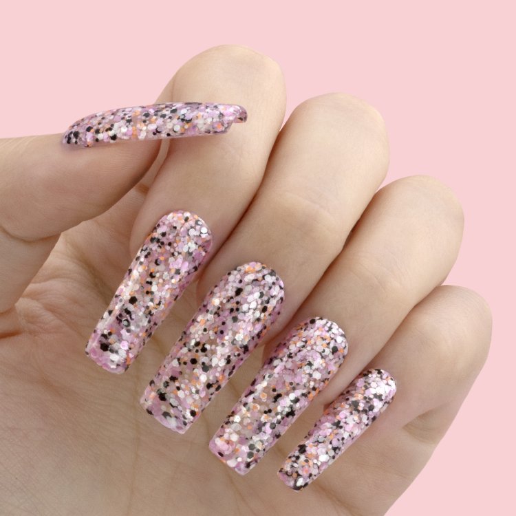 Ημιμόνιμο Βερνίκι Νυχιών Νο 203 Ροζ Απαλό Παγιέτα Flakes 10ml