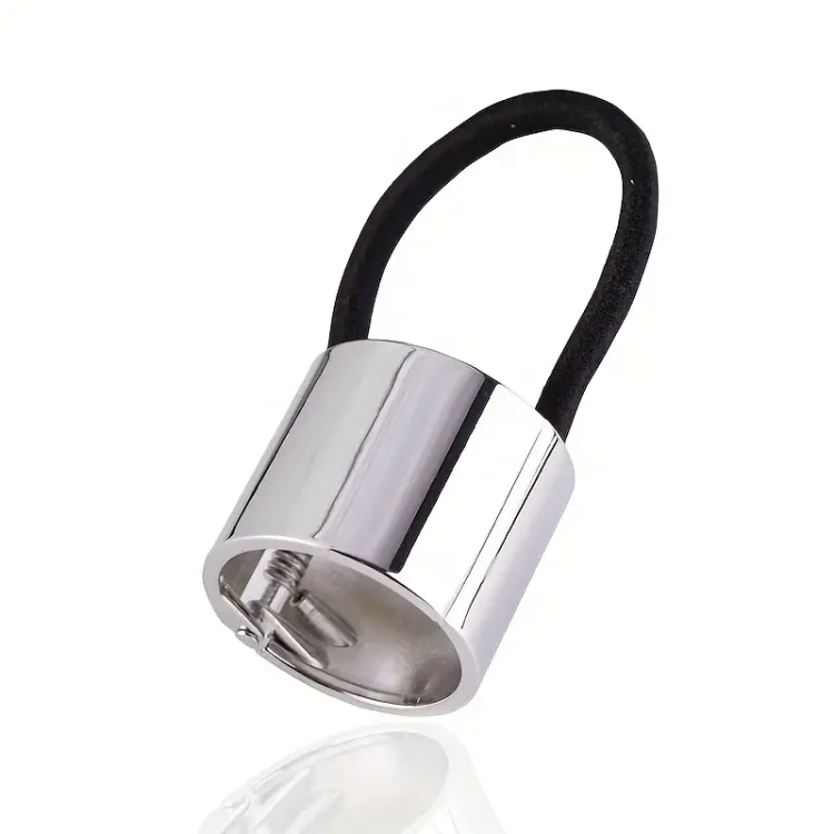 Μεταλλικό Κλιπ Μαλλιών με Λάστιχο για Αλογοουρά Ασημί