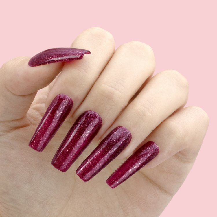 Ημιμόνιμο Βερνίκι Νυχιών Garnet Glamour Νο 232 Μπορντό Glitter 10ml