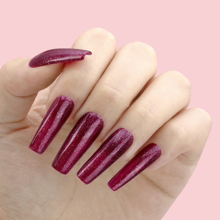 Nail Gel Polish No 232 Bordeaux Glitter 10ml