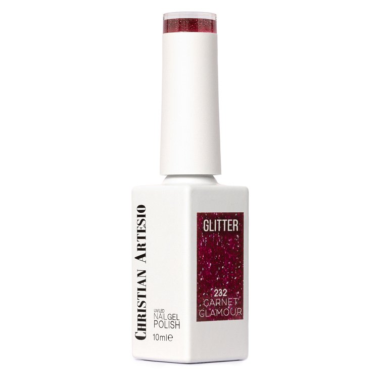 Nail Gel Polish No 232 Bordeaux Glitter 10ml