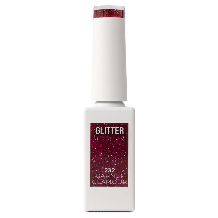 Nail Gel Polish No 232 Bordeaux Glitter 10ml