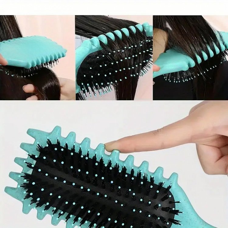 Haarburste fur Lockiges und Glattes Haar – Sanftes Entwirren & Definition von Locken