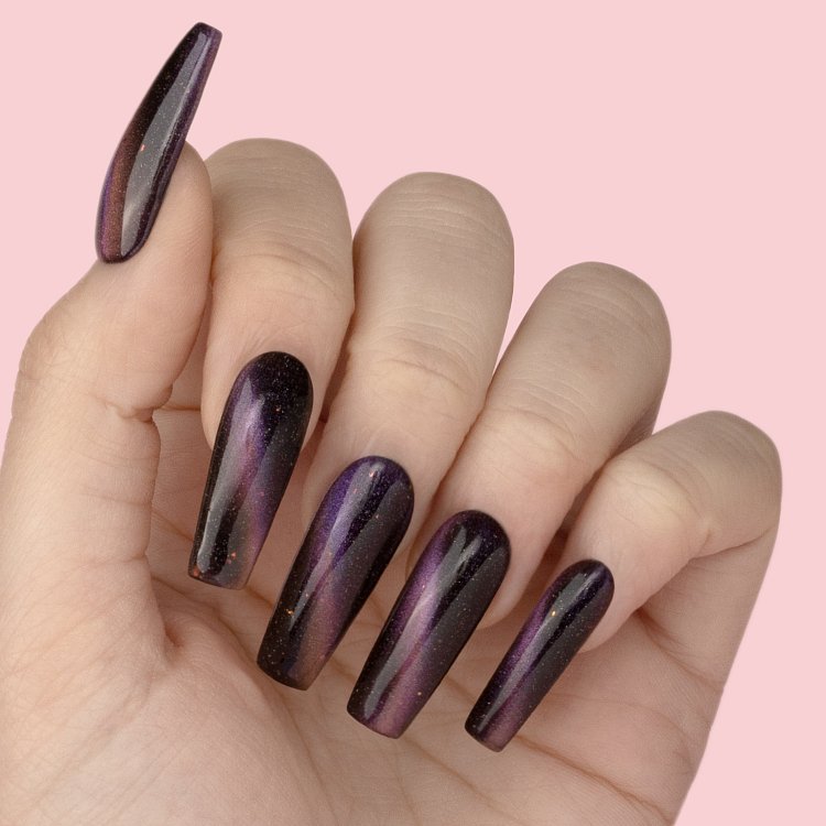 Nail Gel Polish Funny Girl No 285 Black with Pink Cat Eye 10ml