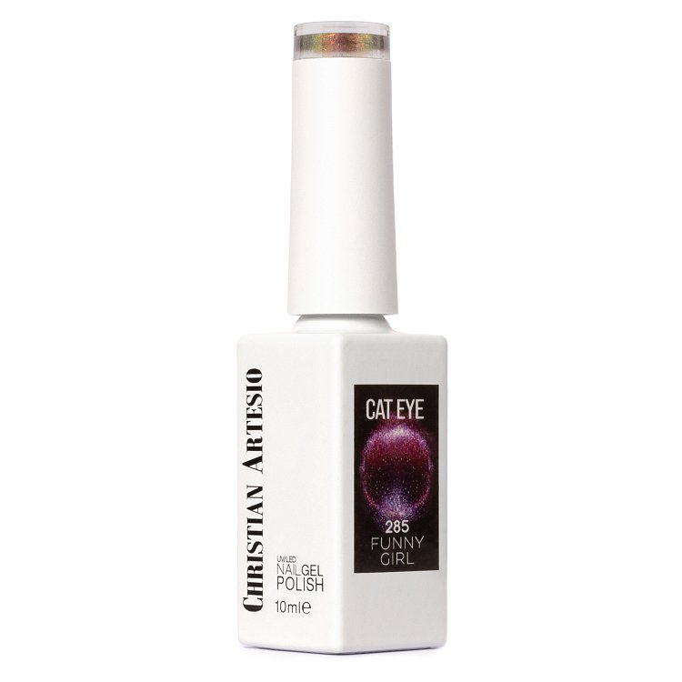 Nail Gel Polish Funny Girl No 285 Black with Pink Cat Eye 10ml